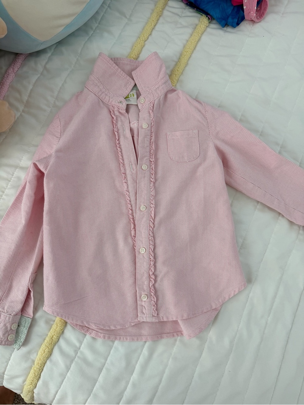 Crazy 8 Pink Ruffle-Trim Button-Front Shirt